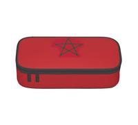 SDFHU Flag of Morocco Print Multifunctional Pencil Case Stationery Storage Bag Supplies Cosmetic Items Adults