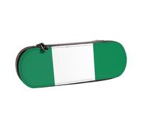 SDFHU Flag of Nigeria Print Leather Pencil Case â€“ Versatile Leather Pen Holder Pencil Pouch Travel Everyday Use