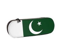 SDFHU Flag of Pakistan Print Leather Pencil Case – Versatile Leather Pen Holder Pencil Pouch Travel Everyday Use