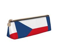 SDFHU Flag of the Czech Republic Print Lightweight Spacious Pencil Case Large Capacity Triangle Zippered for Writing Tools