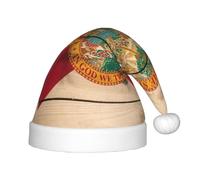 SDFHU Florida Flag Wood Grain Print Christmas Hat For 13.78in Santa Cap Xmas Holiday For Festive And Party Accessories