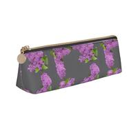 SDFHU Framing Lilac Flowers in Blossom Print Lightweight Spacious Pencil Case Large Capacity Triangle Zippered for Writing Tools