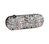 SDFHU French Fashion Model Ferrets Print Leather Pencil Case â€“ Versatile Leather Pen Holder Pencil Pouch Travel Everyday Use