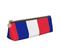 SDFHU French flag Print Lightweight Spacious Pencil Case Large Capacity Triangle Zippered for Writing Tools
