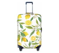 SDFHU Fresh Tropical Lemons Print Suitcase Covers Personalized Luggage Protector Elastic Washable Travel Gear Cover, Black, XL