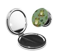 SDFHU Frog Print Adorable Appearance Portable Makeup Mirror On-The-Go Use Functional Unique Accessory