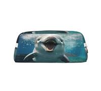 SDFHU Funny Animal Dolphin Print Adults Pencil Bag Versatile Pencil Case Zipper Multifunctional Zipper Pencil Case