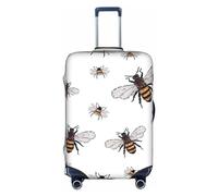 Sdfhu Funny Bees Print Unique Travel Luggage Cover Washable Anti Scratch Suitcase Protector for Vacation, White, L