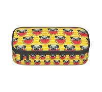 SDFHU Funny French Bullfighting Watermelon Print Multifunctional Pencil Case Stationery Storage Bag Supplies Cosmetic Items Adults