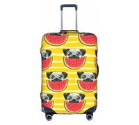 Sdfhu Funny French Bullfighting Watermelon Print Unique Travel Luggage Cover Washable Anti Scratch Suitcase Protector for Vacation, White, S