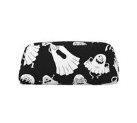 SDFHU Funny White Ghost Print Adults Pencil Bag Versatile Pencil Case Zipper Multifunctional Zipper Pencil Case