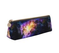 SDFHU Galaxy in The Universe Print Lightweight Spacious Pencil Case Large Capacity Triangle Zippered for Writing Tools