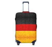 SDFHU Germany Flag Print Suitcase Covers Personalized Luggage Protector Elastic Washable Travel Gear Cover, Black, XL