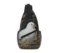 SDFHU Grass And Dove Print Unisex Cross Chest Bag Diagonal Sling Backpack Capacity For Travel Hiking Daily Use