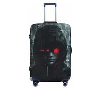 SDFHU hacker era Print Suitcase Covers Personalized Luggage Protector Elastic Washable Travel Gear Cover, Black, S