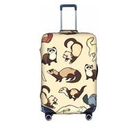 Sdfhu Hairy Ferret Print Unique Travel Luggage Cover Washable Anti Scratch Suitcase Protector for Vacation, White, L