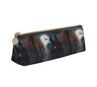 SDFHU Halloween Horror Print Lightweight Spacious Pencil Case Large Capacity Triangle Zippered for Writing Tools