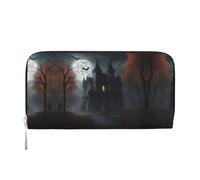 SDFHU Halloween Horror Print Women Wallet Trendy Travel-Friendly 7.9X3.9in Casual Clutch Purse Gift for Ladies, Black, One Size, Art