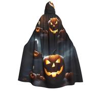 SDFHU Halloween Pumpkin Print Wizard Robe For Halloween Cosplay Christmas Carnival Hooded Unisex Cloak Stylish