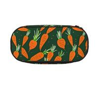 SDFHU Happy carrot Print Pencil Case Stationery Tool Office Supplies Unisex Accessory Suitable Any Occasion, Black, One Size, Cute