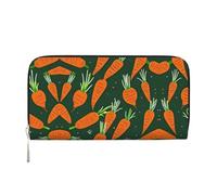 SDFHU Happy carrot Print Women Wallet Trendy Travel-Friendly 7.9X3.9in Casual Clutch Purse Gift for Ladies, Black, One Size, Art