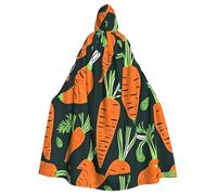 SDFHU Happy carrot seamless pattern Print Halloween Hooded Cloak Adults Stylish Cape for Carnivals Themed Parties Cosplays