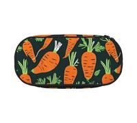 SDFHU Happy carrot seamless pattern Print Pencil Case Stationery Tool Office Supplies Unisex Accessory Suitable Any Occasion, Black, One Size, Cute