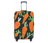SDFHU Happy carrot seamless pattern Print Suitcase Covers Personalized Luggage Protector Elastic Washable Travel Gear Cover, Black, M