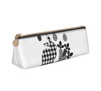 SDFHU Happy Easter Print Lightweight Spacious Pencil Case Large Capacity Triangle Zippered for Writing Tools