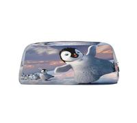 SDFHU Happy Penguin Print Adults Pencil Bag Versatile Pencil Case Zipper Multifunctional Zipper Pencil Case
