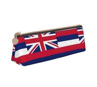 SDFHU Hawaii Flag Print Lightweight Spacious Pencil Case Large Capacity Triangle Zippered for Writing Tools