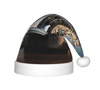SDFHU Historic Old Tower Bridge London Print Christmas Hat For 13.78in Santa Cap Xmas Holiday For Festive And Party Accessories