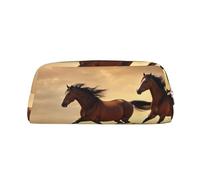 SDFHU Horse Stripes Pattern Print Adults Pencil Bag Versatile Pencil Case Zipper Multifunctional Zipper Pencil Case