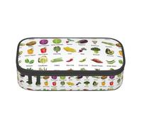 SDFHU Introduction of various vegetables Print Multifunctional Pencil Case Stationery Storage Bag Supplies Cosmetic Items Adults