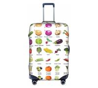 Sdfhu Introduction of various vegetables Print Unique Travel Luggage Cover Washable Anti Scratch Suitcase Protector for Vacation, White, M