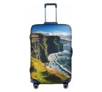 Sdfhu Ireland Outdoors County Clare The Cliffs Print Unique Travel Luggage Cover Washable Anti Scratch Suitcase Protector for Vacation, White, M