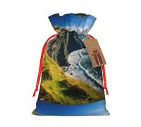 SDFHU Ireland Outdoors County Clare The Cliffs Printing Festive Christmas Gift Bag Drawstring For Holiday Xmas Birthday Party Presents