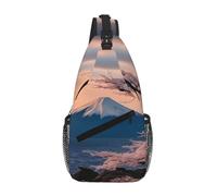 SDFHU Japan Mount Fuji Landscape Print Unisex Cross Chest Bag Diagonal Sling Backpack Capacity For Travel Hiking Daily Use