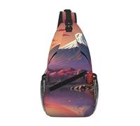 SDFHU Japan Mount Fuji Landscape Print Unisex Cross Chest Bag Diagonal Sling Backpack Capacity For Travel Hiking Daily Use