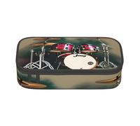 SDFHU Jazz drum Print Multifunctional Pencil Case Stationery Storage Bag Supplies Cosmetic Items Adults
