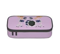 SDFHU Jazz drum Print Multifunctional Pencil Case Stationery Storage Bag Supplies Cosmetic Items Adults