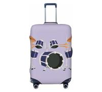 SDFHU Jazz drum Print Suitcase Covers Personalized Luggage Protector Elastic Washable Travel Gear Cover, Black, L