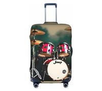 Sdfhu Jazz drum Print Unique Travel Luggage Cover Washable Anti Scratch Suitcase Protector for Vacation, White, XL