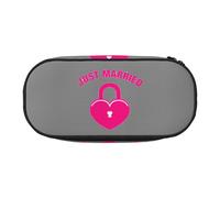 SDFHU just married Print Pencil Case Stationery Tool Office Supplies Unisex Accessory Suitable Any Occasion, Black, One Size, Cute