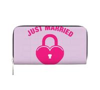 SDFHU just married Print Women Wallet Trendy Travel-Friendly 7.9X3.9in Casual Clutch Purse Gift for Ladies, Black, One Size, Art