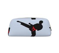 SDFHU Karate Boy Vector Changeable Belt Color Print Adults Pencil Bag Versatile Pencil Case Zipper Multifunctional Zipper Pencil Case