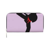 SDFHU Karate Boy Vector Changeable Belt Color Print Women Wallet Trendy Travel-Friendly 7.9X3.9in Casual Clutch Purse Gift for Ladies, Black, One Size, Art