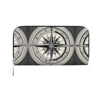SDFHU Law of the Compass Navigation 1 Print Women Wallet Trendy Travel-Friendly 7.9X3.9in Casual Clutch Purse Gift for Ladies, Black, One Size, Art