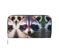SDFHU Little Raccoon Face 1 Print Women Wallet Trendy Travel-Friendly 7.9X3.9in Casual Clutch Purse Gift for Ladies, Black, One Size, Art