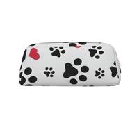 SDFHU Love Cat Paw Heart Puppy Foot Print Print Adults Pencil Bag Versatile Pencil Case Zipper Multifunctional Zipper Pencil Case